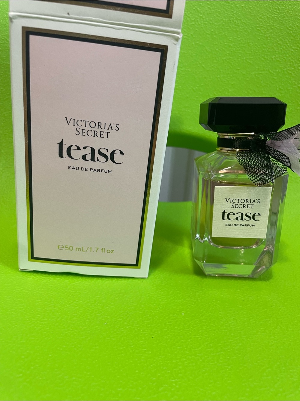 Victoria's Secret Tease Pink & Black Perfume Bottle with Box
